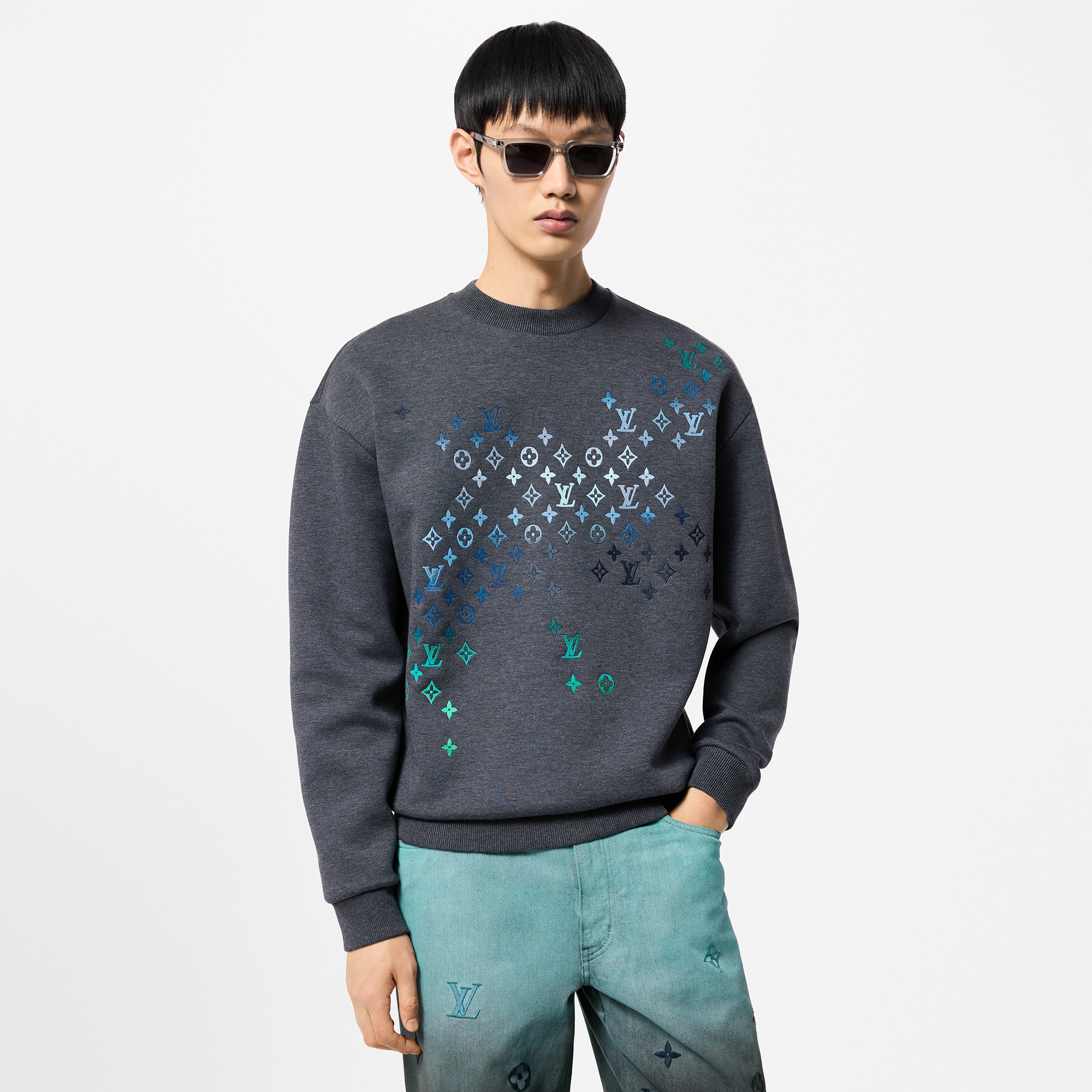 LOUIS VUITTON FOREVER スウェット Embroidered Sweatshirt Louis